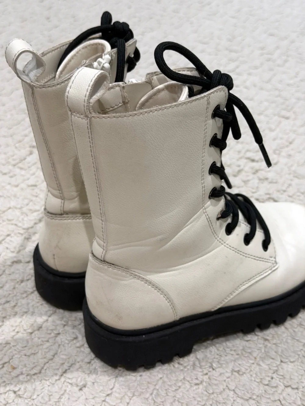 Kids Art Class White Combat Boots Size 13